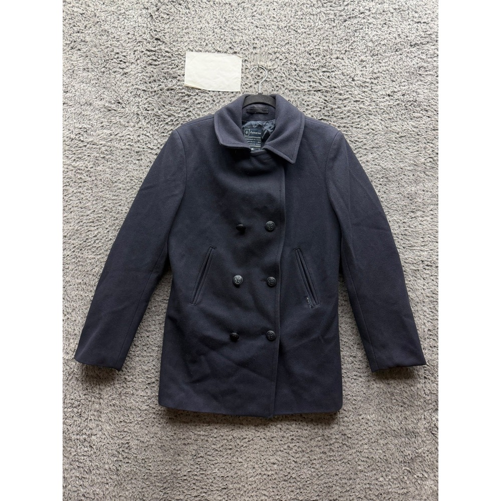 Armor-Lux 100% Wool Double-Breasted Peacoat Navy Blue Women's Size 40
